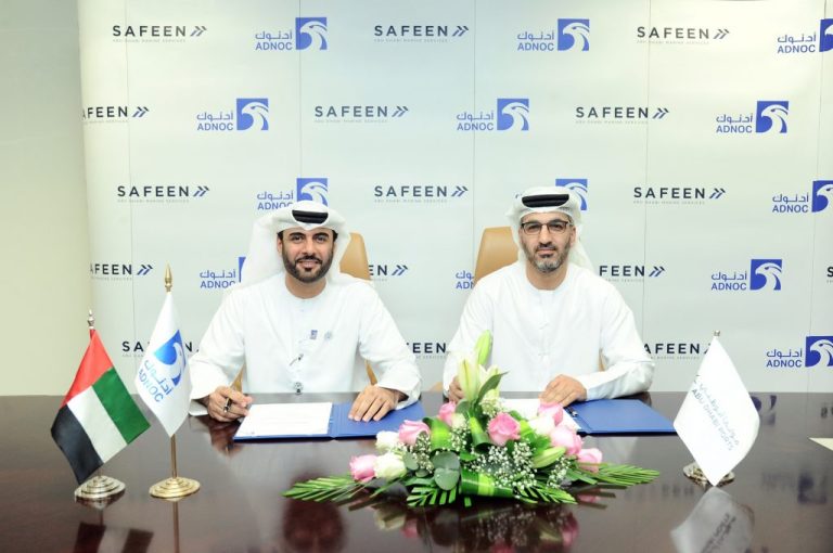 hamad-al-maghrabi-marine-services-operations-general-manager-safeen-and-abdul-aziz-mohamed-al-zaabi-svp-services-at-adnoc-logistics-services-during-signing-ceremony-1-1024×681-1